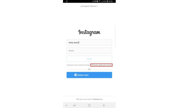 Como recuperar a senha do Instagram
